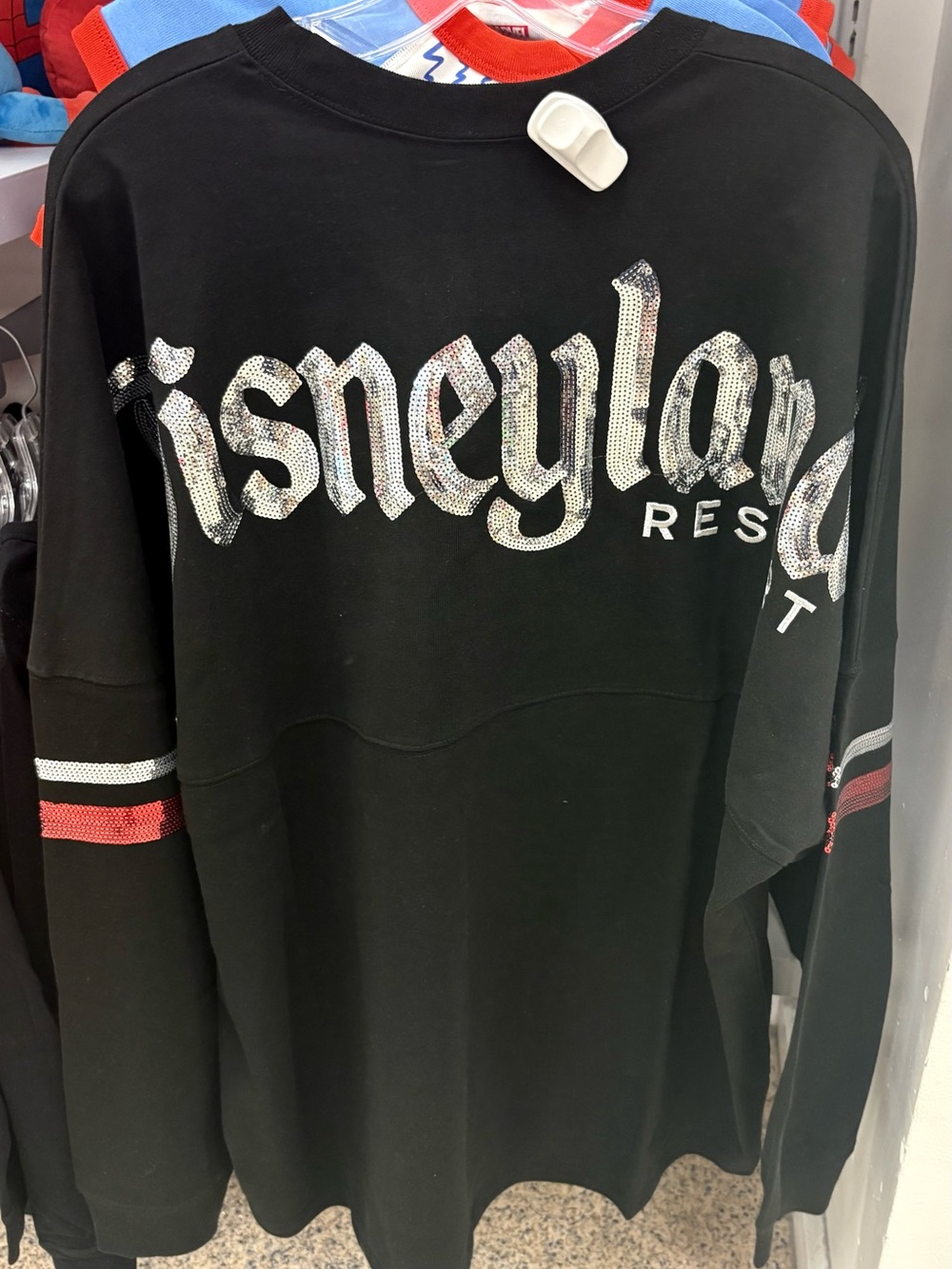 MWT Disney Mickey D EST 1955 Black Sweatshirt Sequin Designs